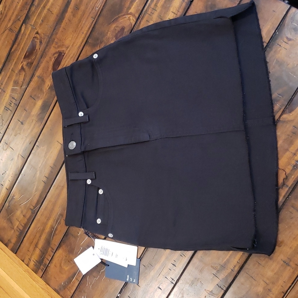 Wilfred Black Denim Mini Skirt